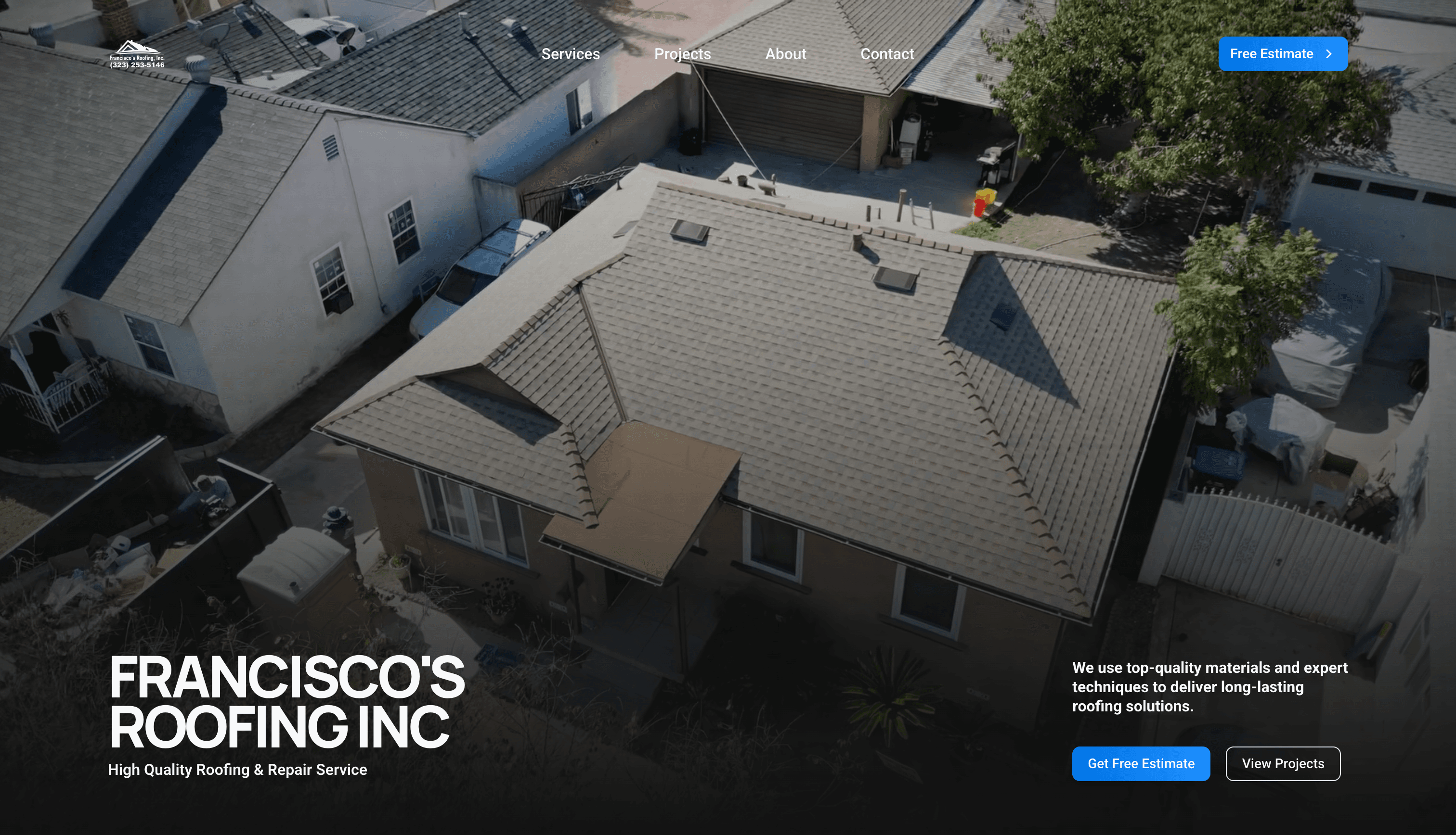 Francisco's Roofing Inc. screenshot